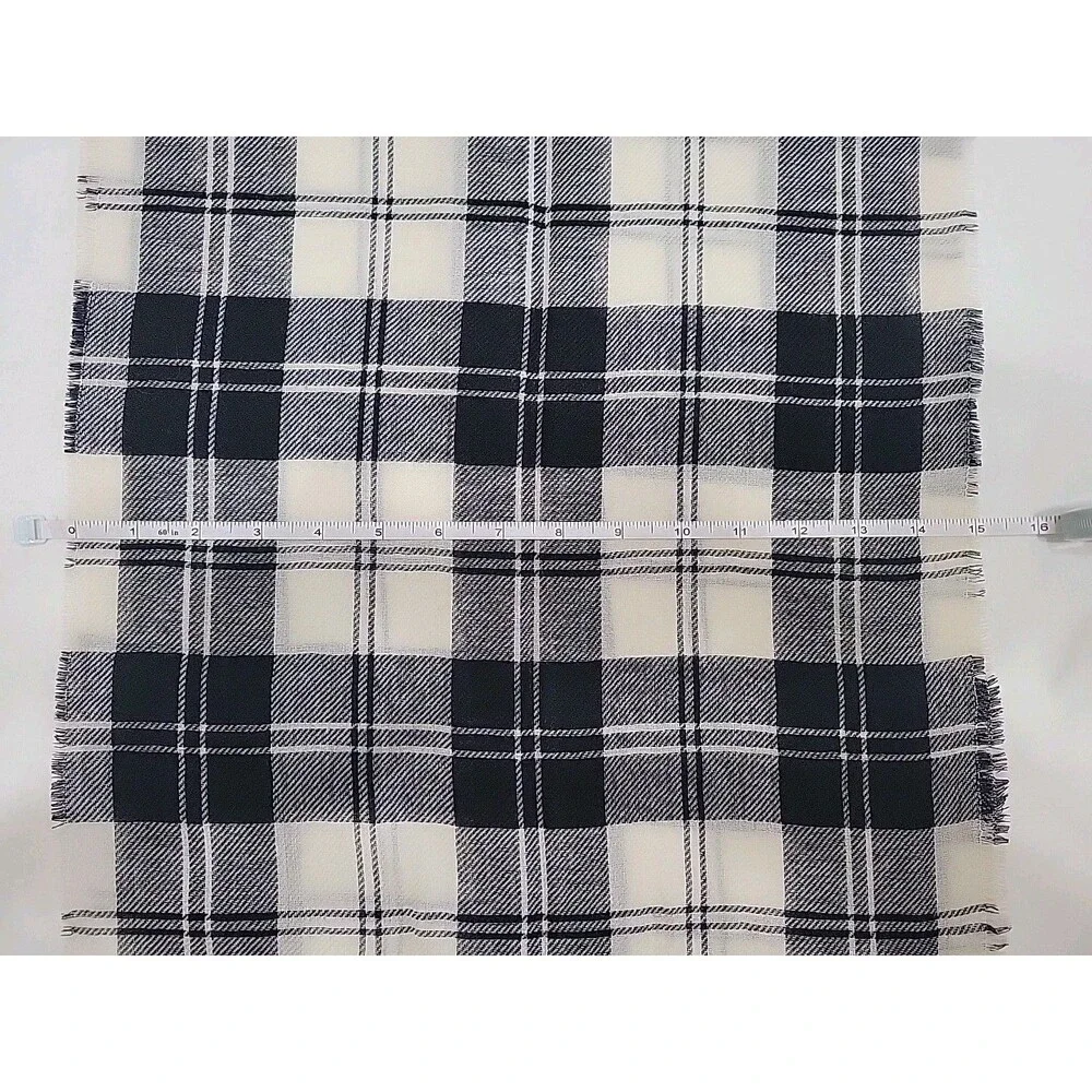 Lochcarron of Scotland 100% Pure New Wool Scarf - Black & White Tartan